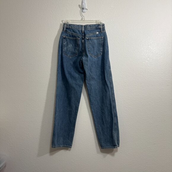 ARITZIA SUNDAY BEST High Rise Medium Wash Jeans Straight Leg 0 Casual Boho Retro - Picture 4 of 10